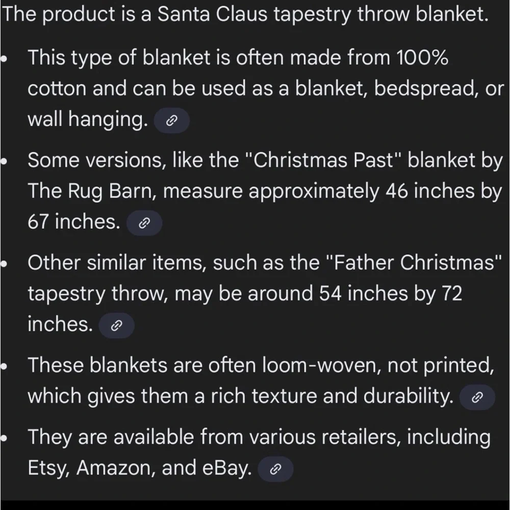 Santa Claus Tapestry FATHER CHRISTMAS Fringed 100% Cotton 67